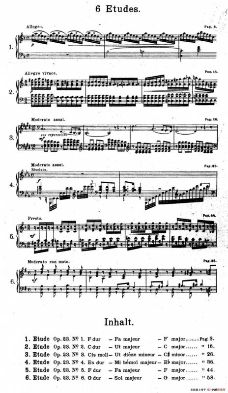Six Etudes Op.23（6首练习曲·Ⅴ）