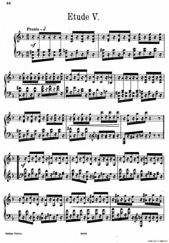Six Etudes Op.23（6首练习曲·Ⅴ）