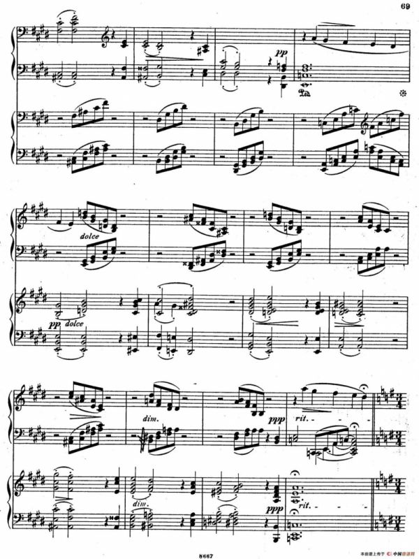 Symphony No.4 in e Minor Op.98（e小调第四交响曲·双钢琴）