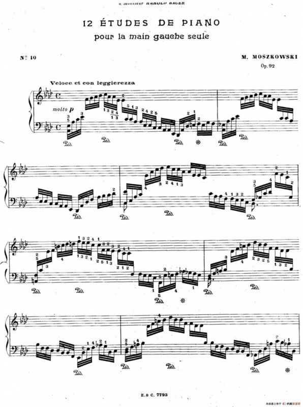 12 Etudes For The Left Hand Op.92 No.10（12首为左手而作的钢琴练习曲）