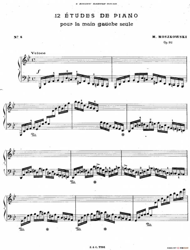 12 Etudes For The Left Hand Op.92 No.8（12首为左手而作的钢琴练习曲）