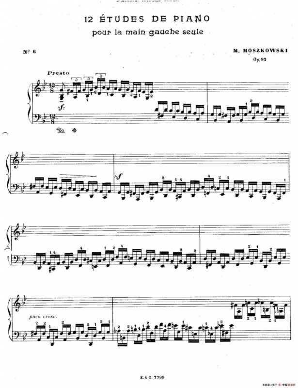 12 Etudes For The Left Hand Op.92 No.6（12首为左手而作的钢琴练习曲）