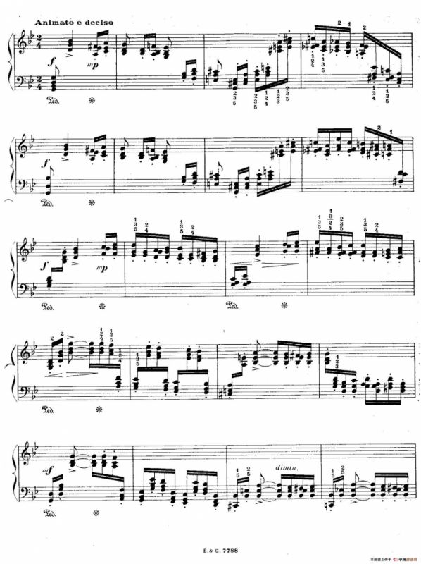 12 Etudes For The Left Hand Op.92 No.5（12首为左手而作的钢琴练习曲）
