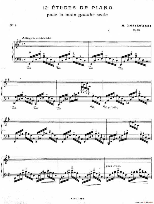 12 Etudes For The Left Hand Op.92 No.4（12首为左手而作的钢琴练习曲）