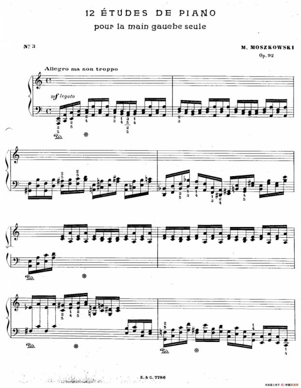12 Etudes For The Left Hand Op.92 No.3（12首为左手而作的钢琴练习曲）