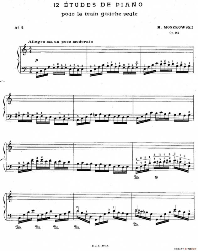 12 Etudes For The Left Hand Op.92 No.2（12首为左手而作的钢琴练习曲）