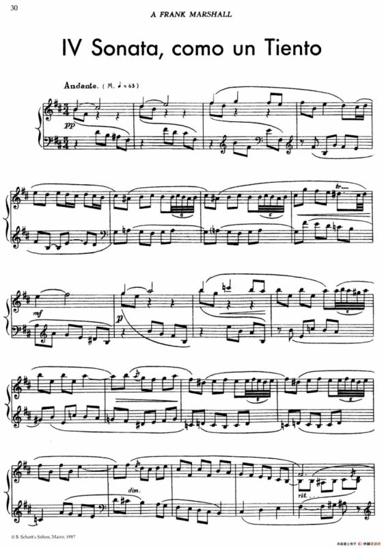 5首卡斯蒂利亚奏鸣曲（Ⅳ Sonata,como un Tiento）