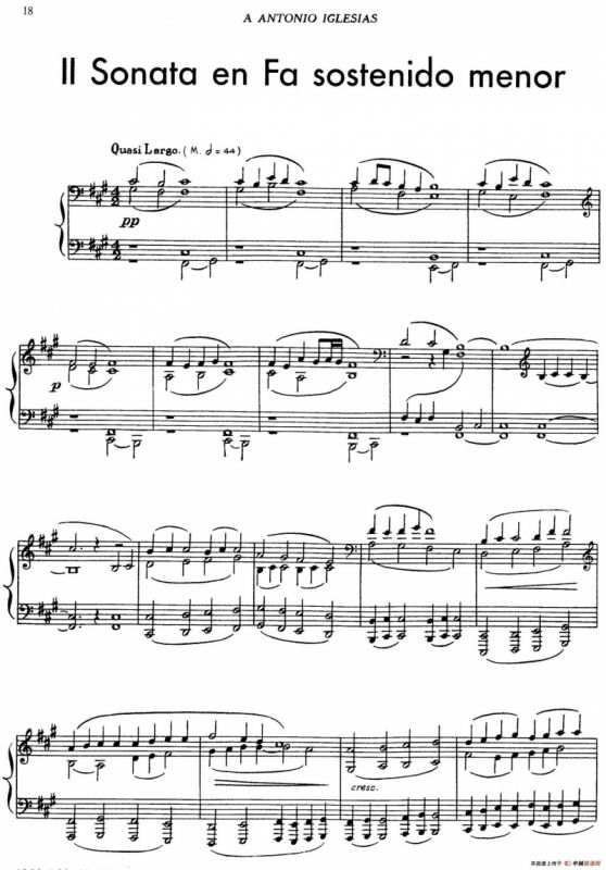 5首卡斯蒂利亚奏鸣曲（Ⅱ sonata en fa sosotenido menor）