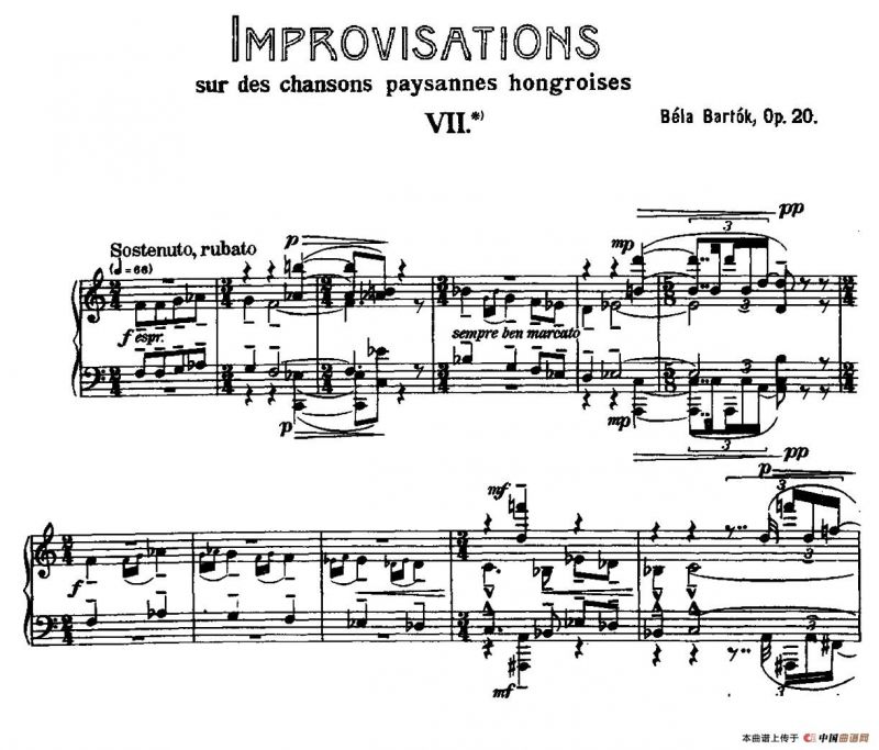 8 Improvisations Op.20（8首匈牙利民歌即兴曲·Ⅶ）