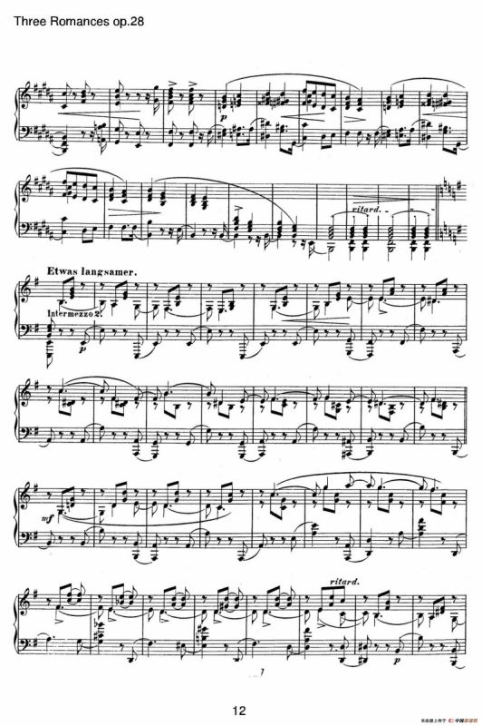 3 Romances Op.28（3首浪漫曲·Ⅲ）