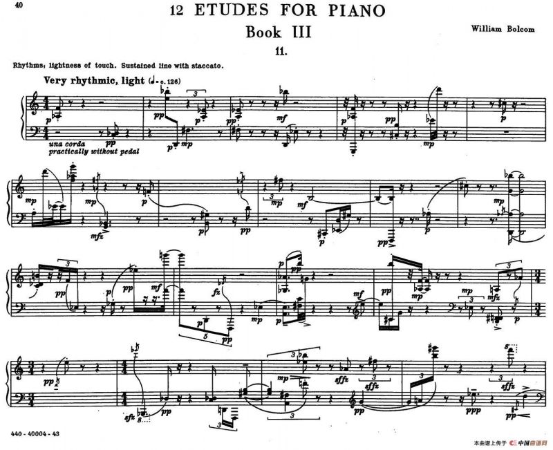 12 Etudes for Piano（博尔科姆12首钢琴练习曲·11）