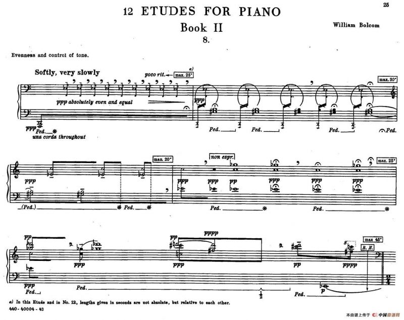12 Etudes for Piano（博尔科姆12首钢琴练习曲·8）