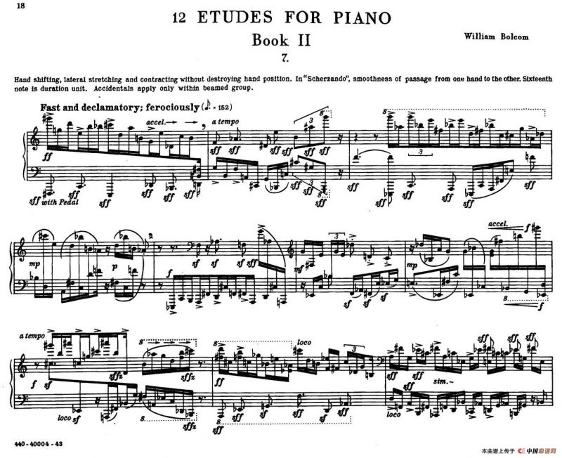12 Etudes for Piano（博尔科姆12首钢琴练习曲·7）