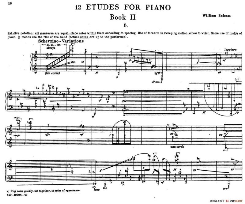 12 Etudes for Piano（博尔科姆12首钢琴练习曲·6）