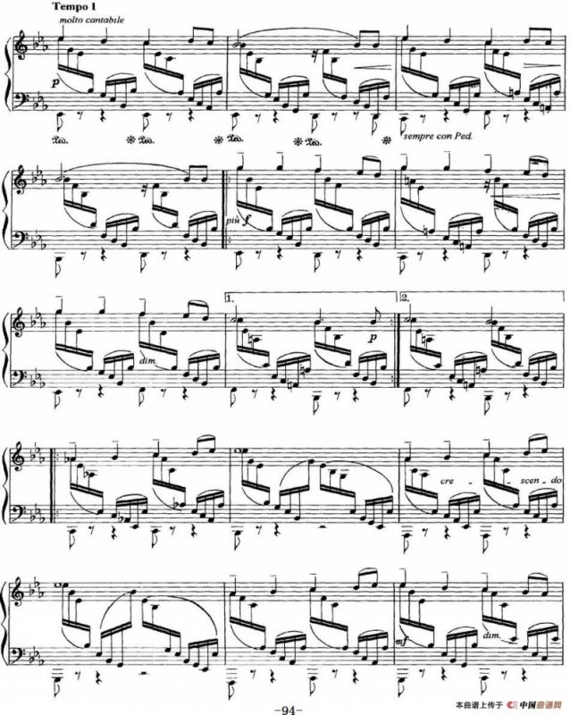 柴可夫斯基18首钢琴小品Op.72（17.Passe lointain）