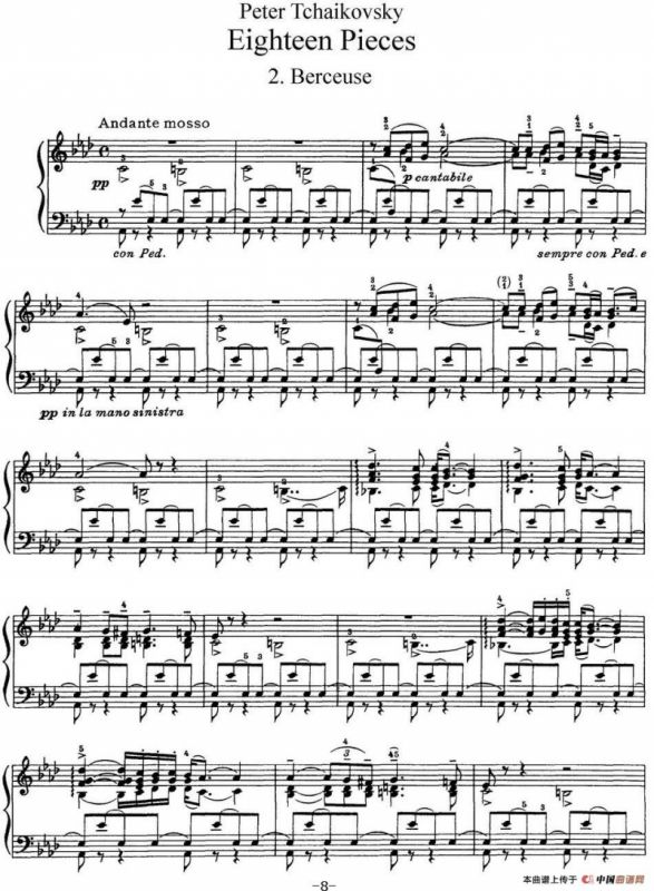 柴可夫斯基18首钢琴小品Op.72（2.Berceuse）