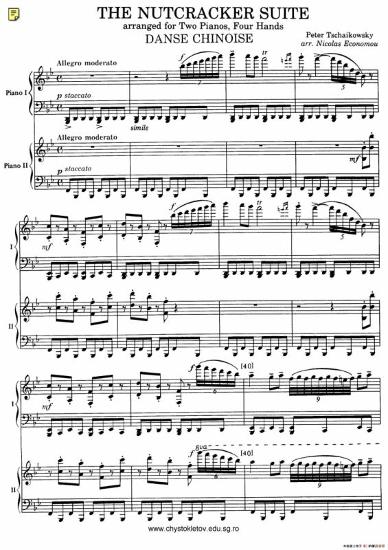 Nutcracker Op.71 芭蕾舞剧《胡桃夹子》（改编双钢琴版·第五部分）