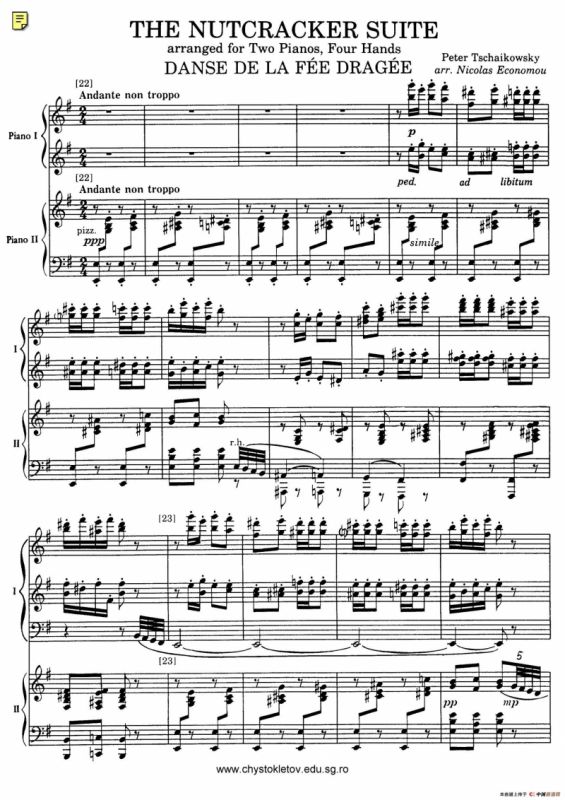 Nutcracker Op.71 芭蕾舞剧《胡桃夹子》（改编双钢琴版·第三部分）