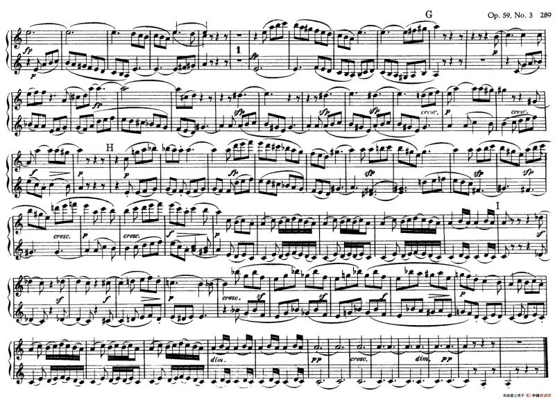 String Quartet No.9 in C Major Op.59-3 - 4 Hands（C大调第九弦乐四重奏·四手联弹）