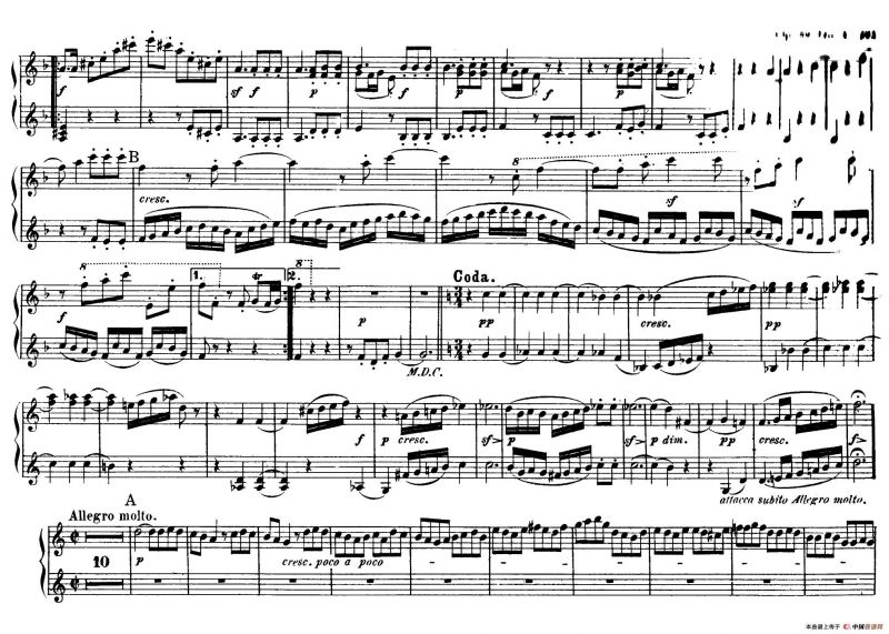 String Quartet No.9 in C Major Op.59-3 - 4 Hands（C大调第九弦乐四重奏·四手联弹）