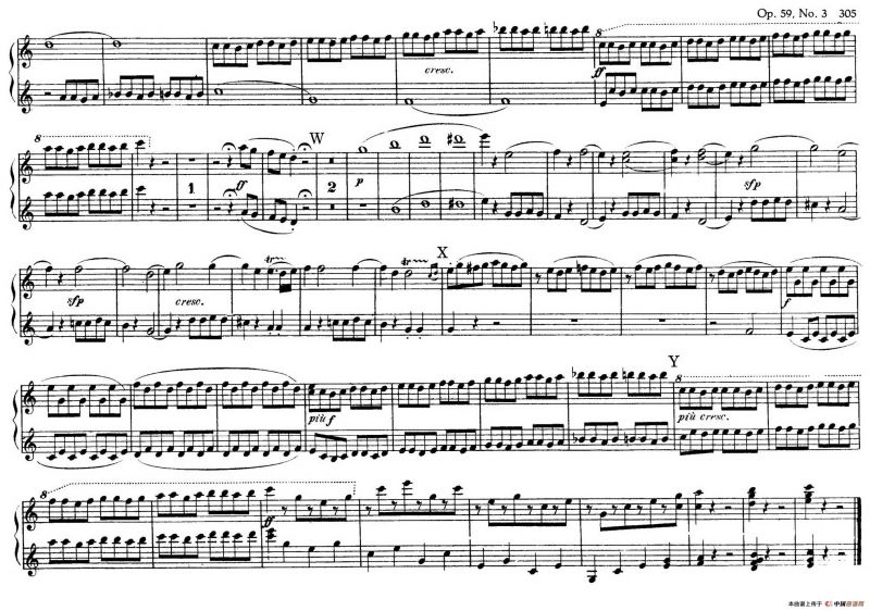 String Quartet No.9 in C Major Op.59-3 - 4 Hands（C大调第九弦乐四重奏·四手联弹）