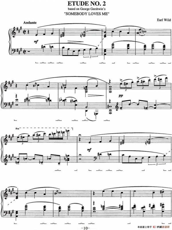 Etude 2.Somebody Loves Me（乔治·格什温练习曲·2、他深爱着我）
