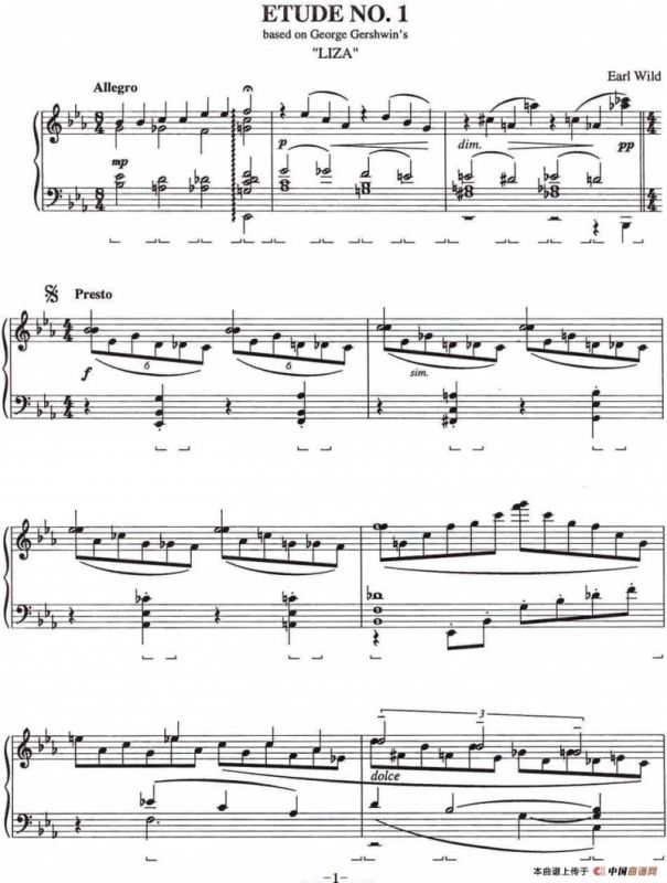 Etude 1.Liza（乔治·格什温练习曲·1、莉萨）