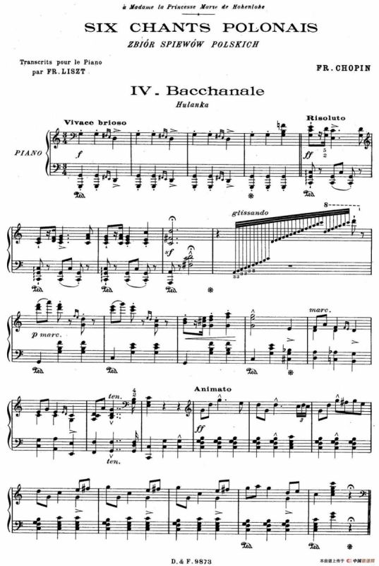 6 Chants Polonais S.480（6首波兰歌曲·Ⅳ）