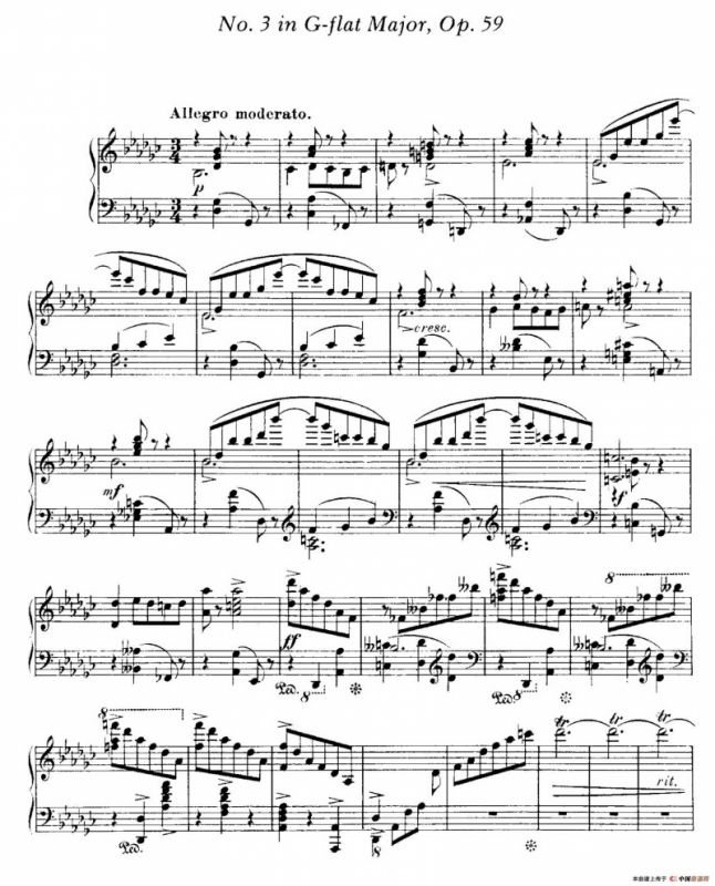 4 Valses Caprice（4首随想圆舞曲）（Op.59 No. 3 in G-flat ）
