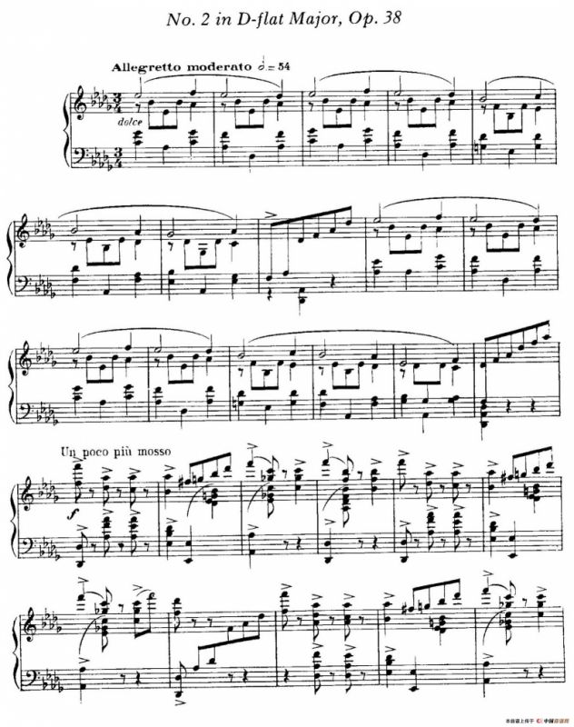 4 Valses Caprice（4首随想圆舞曲）（Op.38 No. 2 in D-flat）