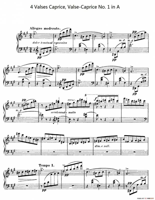 4 Valses Caprice（4首随想圆舞曲）（No. 1 in A）