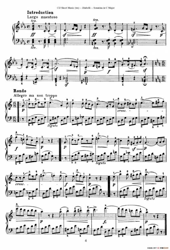 4 Piano Sonatinas（4首钢琴小奏鸣曲）（Op.151 No.4）