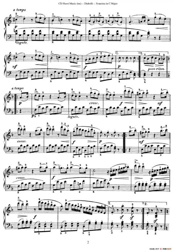 4 Piano Sonatinas（4首钢琴小奏鸣曲）（Op.151 No.2）