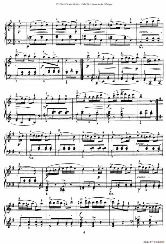 4 Piano Sonatinas（4首钢琴小奏鸣曲）（Op.151 No.1）