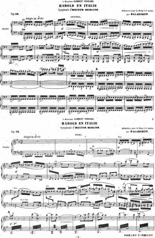 Harold en Italie Op.16 - 4 Hands（哈罗尔德在意大利·四手联弹）（P1——10）