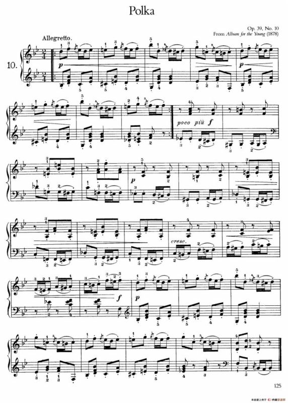 Album for the Young Op.39（儿童钢琴曲集）（10. 波尔卡 Polka）