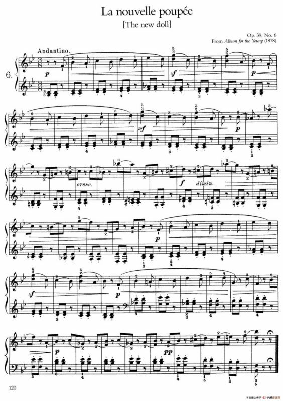 Album for the Young Op.39（儿童钢琴曲集）（6. 新洋娃娃 The New Doll）