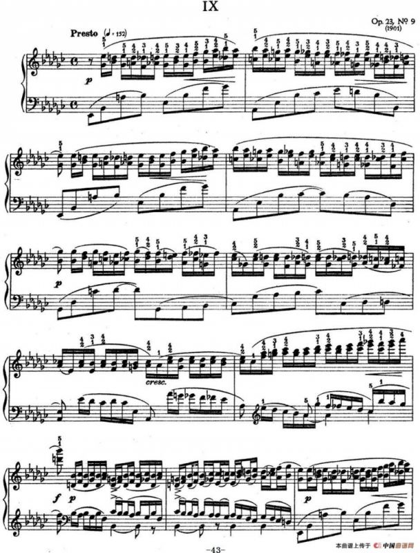 10 Preludes Op.23（拉赫玛尼诺夫10首前奏曲·Ⅸ）