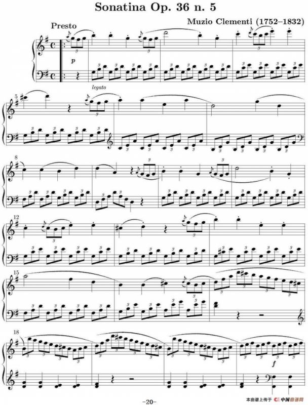 6 Sonatinas Op.36（6首钢琴小奏鸣曲-5）