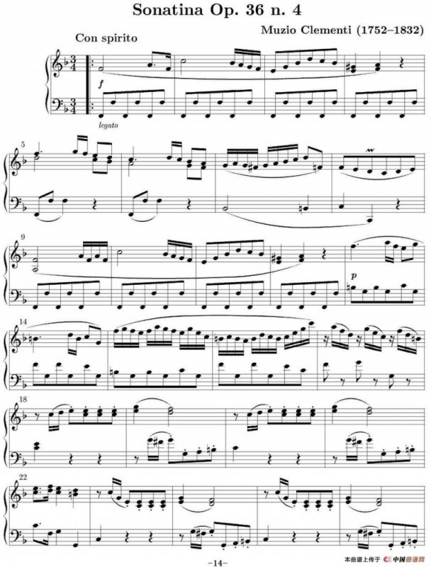 6 Sonatinas Op.36（6首钢琴小奏鸣曲-4）