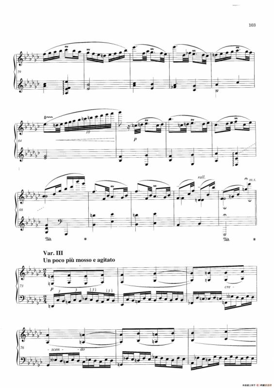 Variations and Fuge in e-flat Minor Op.23（降e小调主题变奏与赋格）