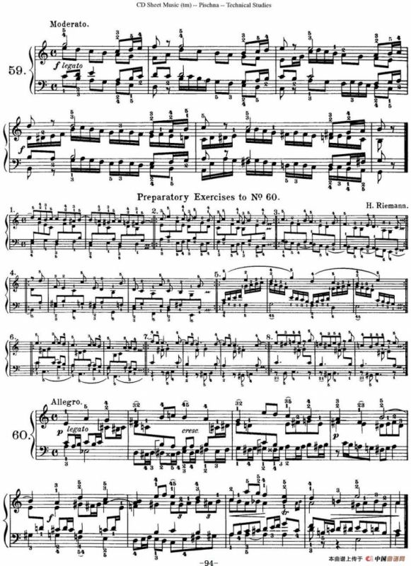 Technical Studies 60 Progressive Exercises （60首钢琴循序渐进练习曲 P91——99）