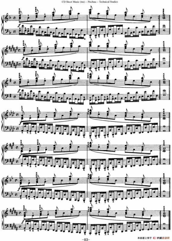 Technical Studies 60 Progressive Exercises （60首钢琴循序渐进练习曲 P81——90）