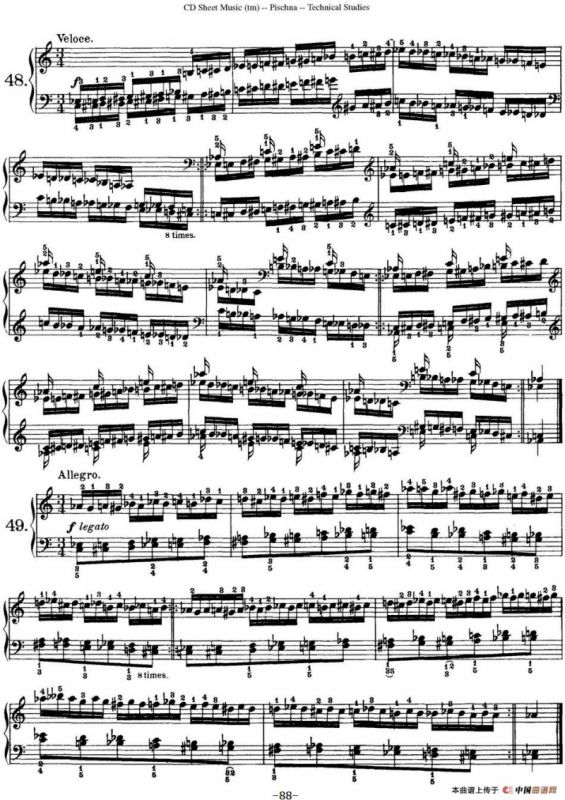 Technical Studies 60 Progressive Exercises （60首钢琴循序渐进练习曲 P81——90）