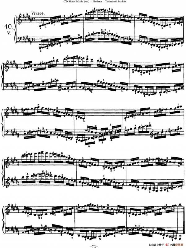 Technical Studies 60 Progressive Exercises （60首钢琴循序渐进练习曲 P71——80）