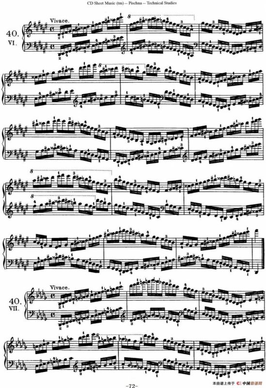 Technical Studies 60 Progressive Exercises （60首钢琴循序渐进练习曲 P71——80）