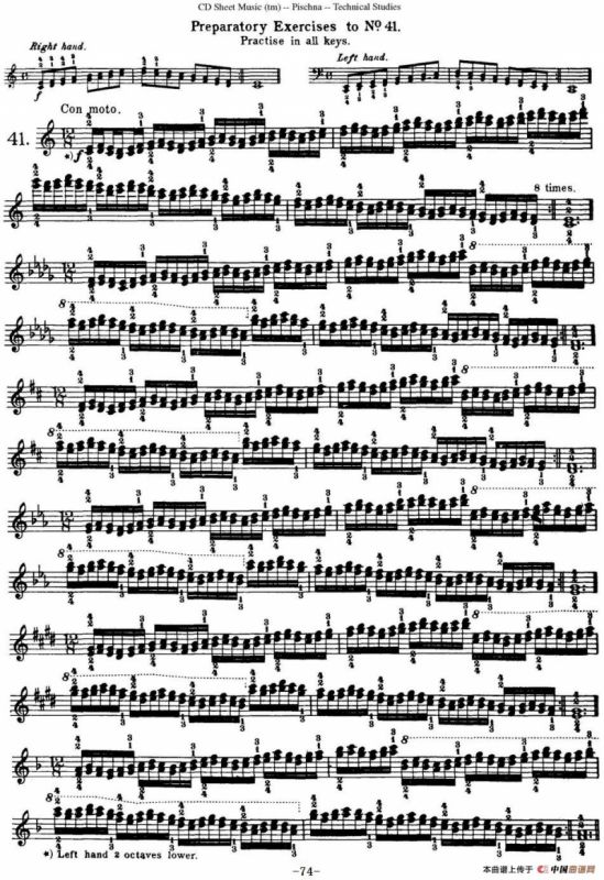 Technical Studies 60 Progressive Exercises （60首钢琴循序渐进练习曲 P71——80）