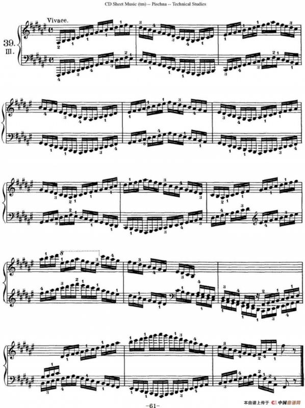 Technical Studies 60 Progressive Exercises （60首钢琴循序渐进练习曲 P61——70）
