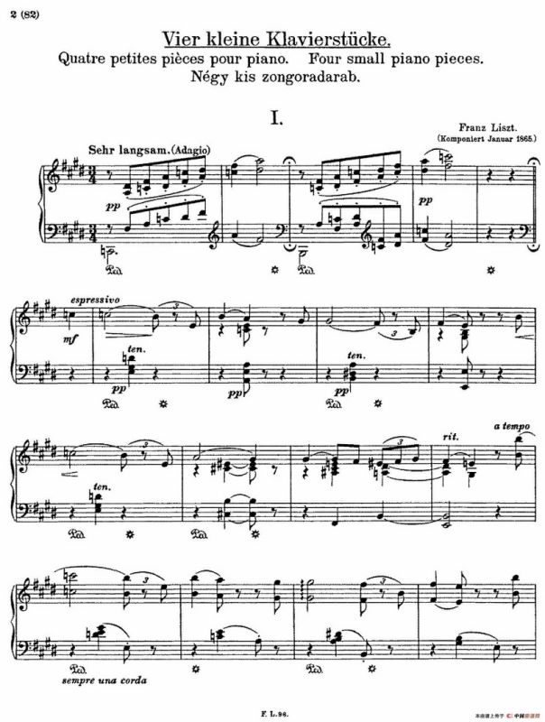 5 Klavierstücke S.192（5首钢琴小品·Ⅰ）