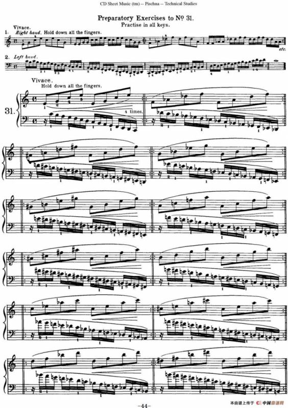 Technical Studies 60 Progressive Exercises （60首钢琴循序渐进练习曲 P41——50）